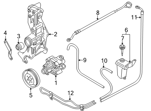 2001 Volkswagen Passat P/S Pump & Hoses Diagram 3