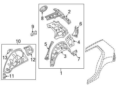 2020 Volkswagen GTI Inner Structure - Quarter Panel