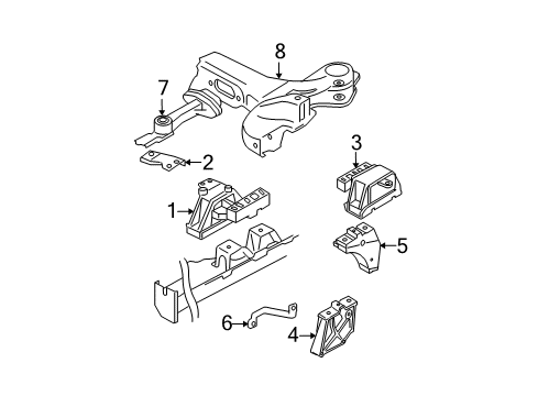 2006 Volkswagen Beetle Engine & Trans Mounting Diagram