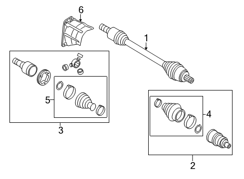 2013 Volkswagen CC Drive Axles - Front Diagram