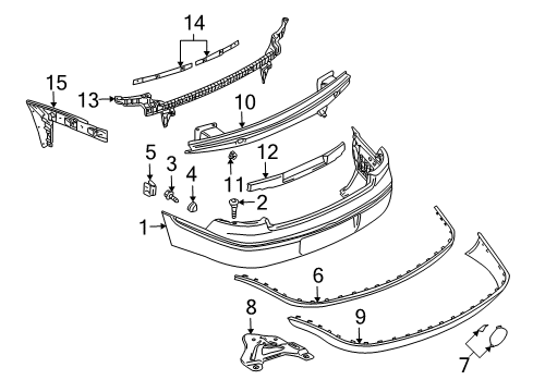 2004 Volkswagen Phaeton Bumper & Components - Rear Diagram