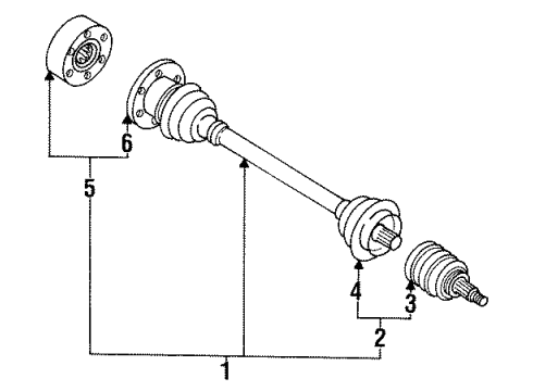1991 Volkswagen Fox Axle Shaft - Front Diagram