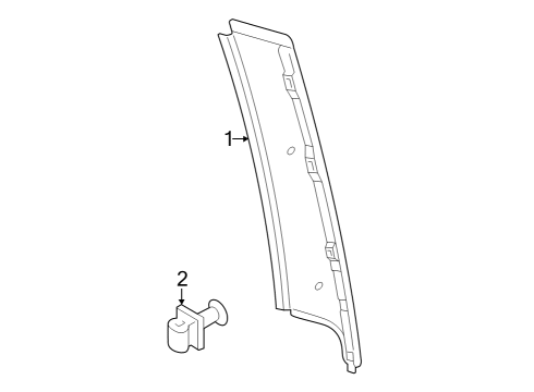 2025 Volkswagen Golf R Exterior Trim - Rear Door Diagram