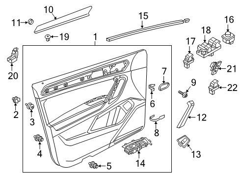 2021 Volkswagen Tiguan Interior Trim - Front Door Diagram