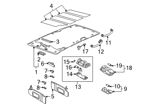 2003 Volkswagen Jetta Interior Trim - Roof Diagram 2