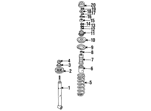 1999 Volkswagen Jetta Struts & Suspension Components - Rear Diagram