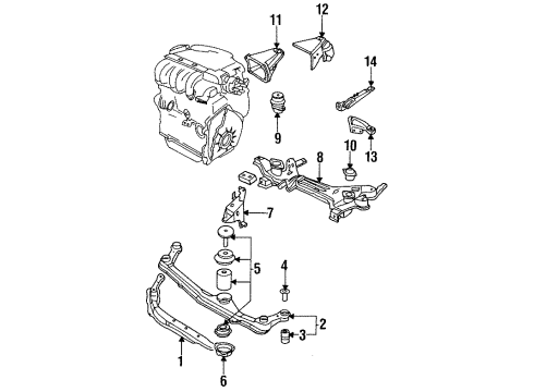 1995 Volkswagen Jetta Engine & Trans Mounting Diagram