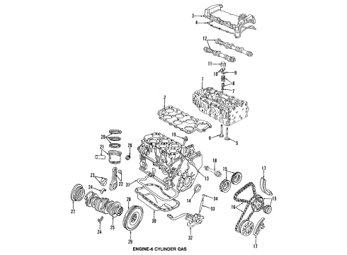 1995 Volkswagen Jetta Pistons, Rings & Bearings Diagram 3