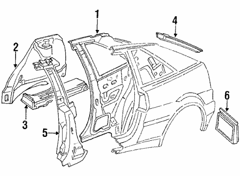 1992 Volkswagen Corrado Inner Components - Quarter Panel Diagram