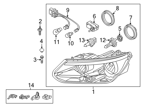 2017 Volkswagen Tiguan Bulbs Diagram