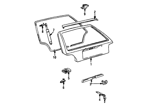 1986 Volkswagen Golf Gate & Hardware Diagram