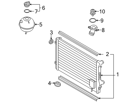 2009 Volkswagen Rabbit Radiator & Components Diagram