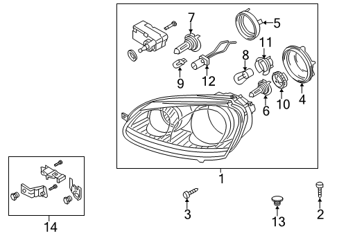 2007 Volkswagen Jetta Headlamp Components Diagram