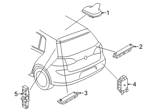 2021 Volkswagen Golf Antenna & Radio Diagram