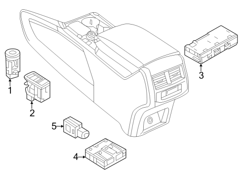 2025 Volkswagen Atlas Cross Sport Electrical Components - Console
