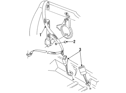 1998 Volkswagen Cabrio Rear Seat Belts Diagram