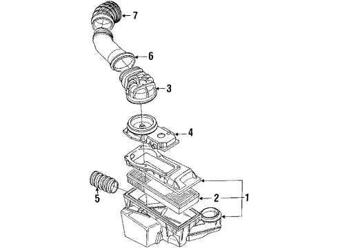 1990 Volkswagen Jetta Air Inlet - Air Diagram 3