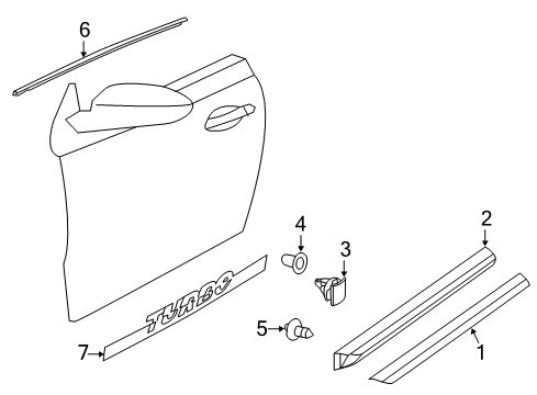 2019 Volkswagen Beetle Exterior Trim - Door Diagram