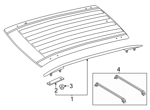 2025 Volkswagen Atlas Exterior Trim - Roof Diagram 2