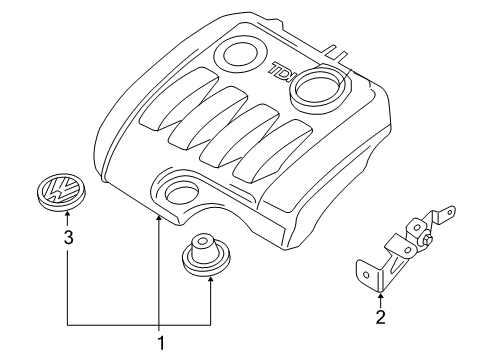 2006 Volkswagen Jetta Engine Appearance Cover Diagram