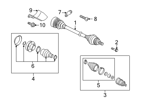 2011 Volkswagen Jetta Drive Axles - Front Diagram