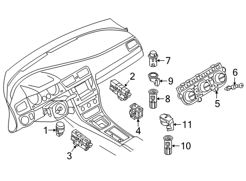2016 Volkswagen e-Golf Center Console Diagram