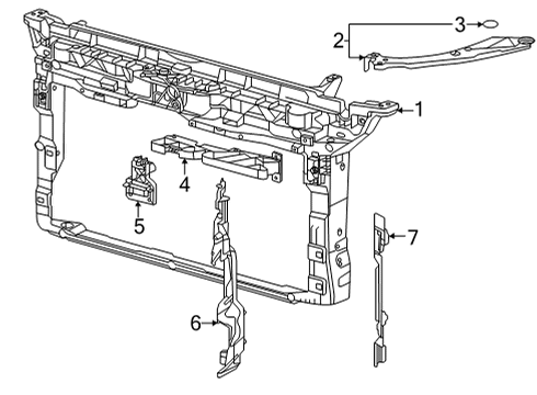 2025 Volkswagen GTI Radiator Support Diagram
