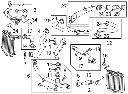 2011 Volkswagen Touareg Intercooler - Belts Diagram 2