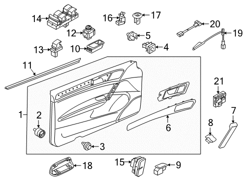 2017 Volkswagen e-Golf Interior Trim - Front Door Diagram
