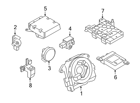 2017 Volkswagen Golf Alltrack Air Bag Components Diagram