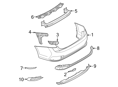 2025 Volkswagen Jetta Bumper & Components - Rear Diagram