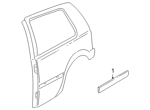 2001 Volkswagen Golf Exterior Trim - Rear Door Diagram
