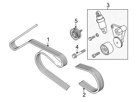 2003 Volkswagen Passat Belts & Pulleys - Belts Diagram 3