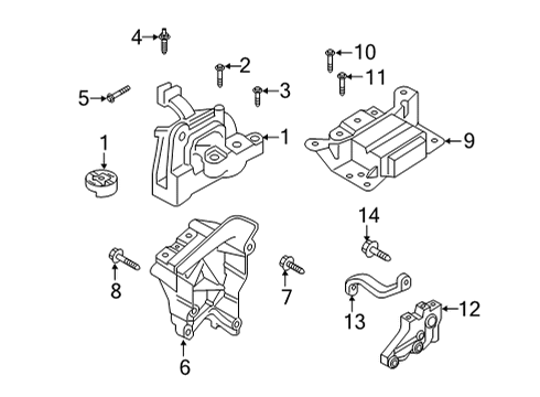 2021 Volkswagen Golf Engine & Trans Mounting Diagram