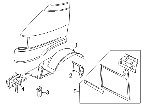2003 Volkswagen EuroVan Inner Components - Fender Diagram