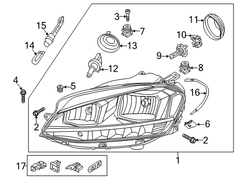 2018 Volkswagen GTI Headlamps Diagram