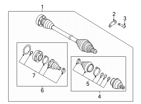 2021 Volkswagen Arteon Drive Axles - Rear Diagram