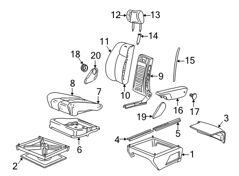 2003 Volkswagen EuroVan Seat Components Diagram