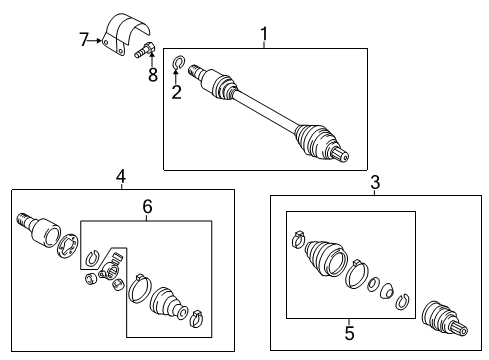 2019 Volkswagen Passat Drive Axles - Front Diagram