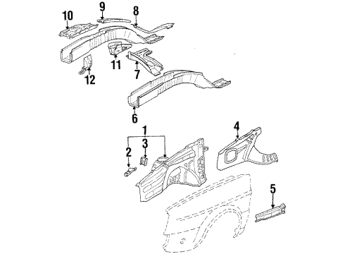 1985 Volkswagen Jetta Inner Components - Fender Diagram