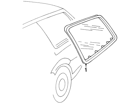 1991 Volkswagen Passat Glass & Hardware - Quarter Panel Diagram 2