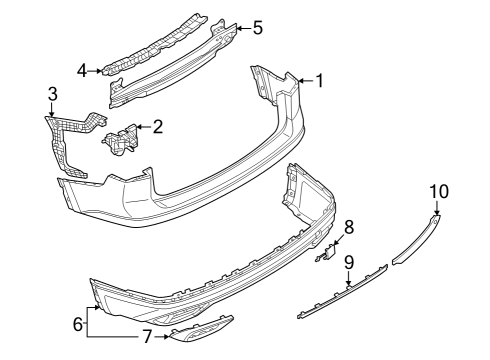 2025 Volkswagen Atlas Bumper & Components - Rear Diagram
