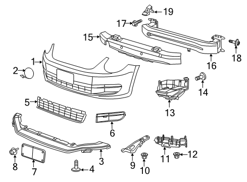 2014 Volkswagen Beetle Bumper & Components - Front Diagram 2