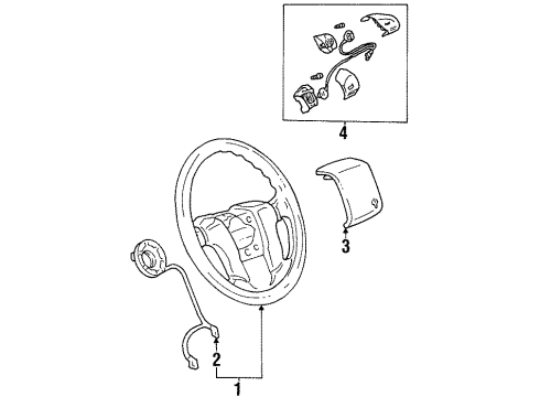 1994 Volkswagen Passat Steering Wheel & Trim Diagram