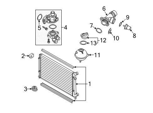 2007 Volkswagen GTI Thermostat Diagram for 06F-121-111-F