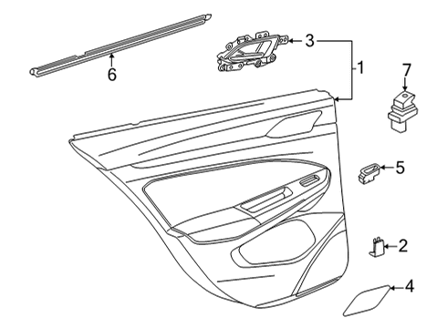 2025 Volkswagen GTI Interior Trim - Rear Door Diagram