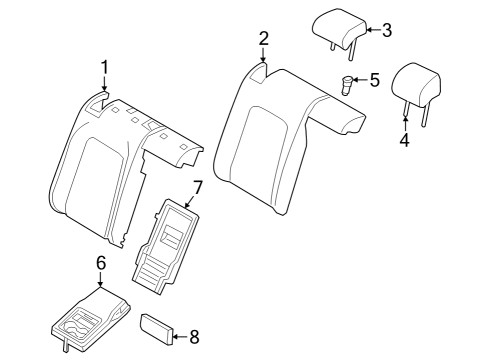 2021 Volkswagen Arteon Rear Seat Components Diagram