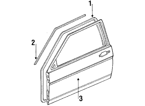 1986 Volkswagen Scirocco Door & Components Diagram