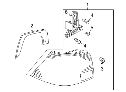 2006 Volkswagen Golf Tail Lamp Assembly Diagram for 1J6-945-096-F