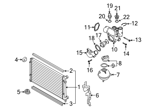 2008 Volkswagen Eos Radiator & Components Diagram 2